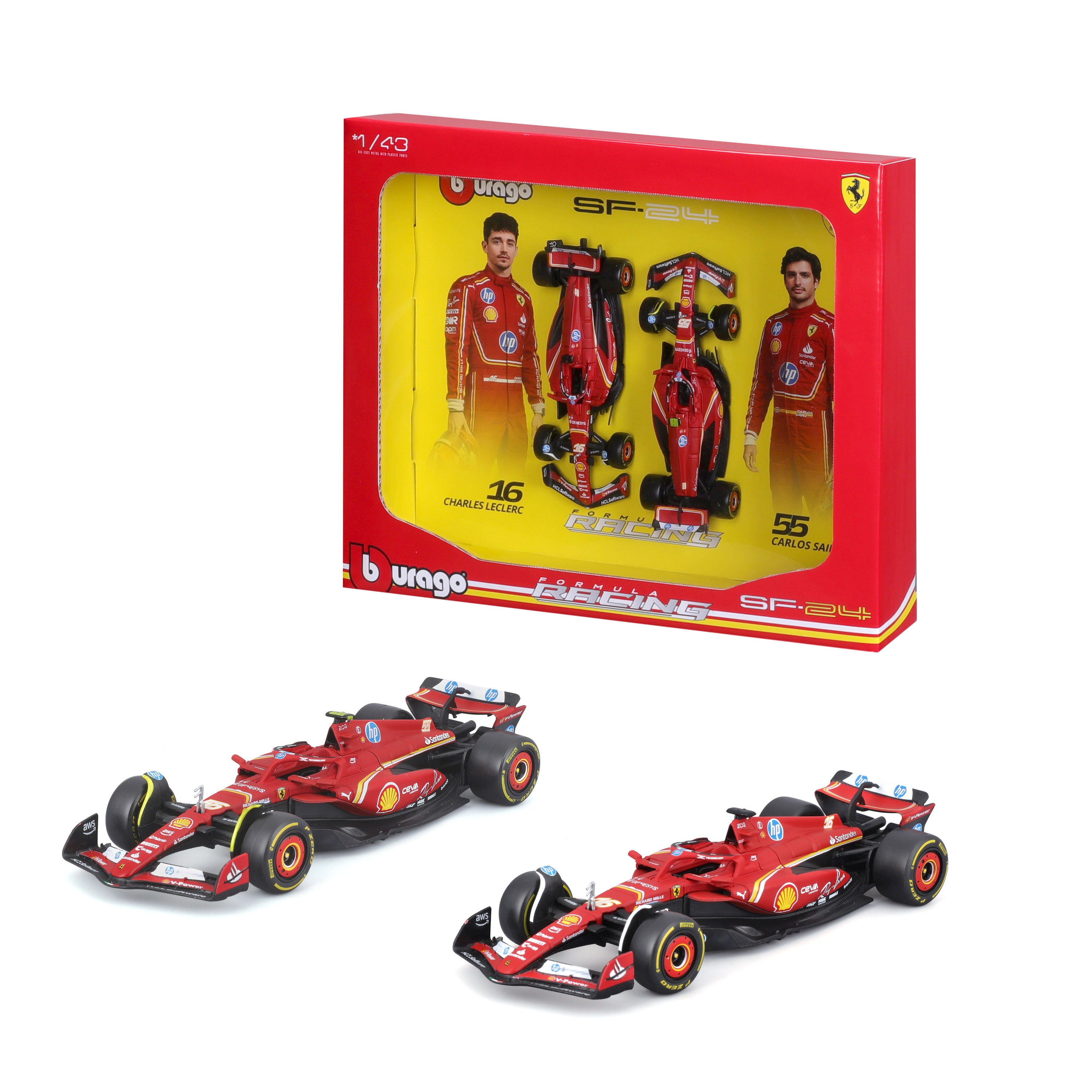 2-Model SF-24 Leclerc/Sainz Imola Livery Red 1:43 | Burago – Burago