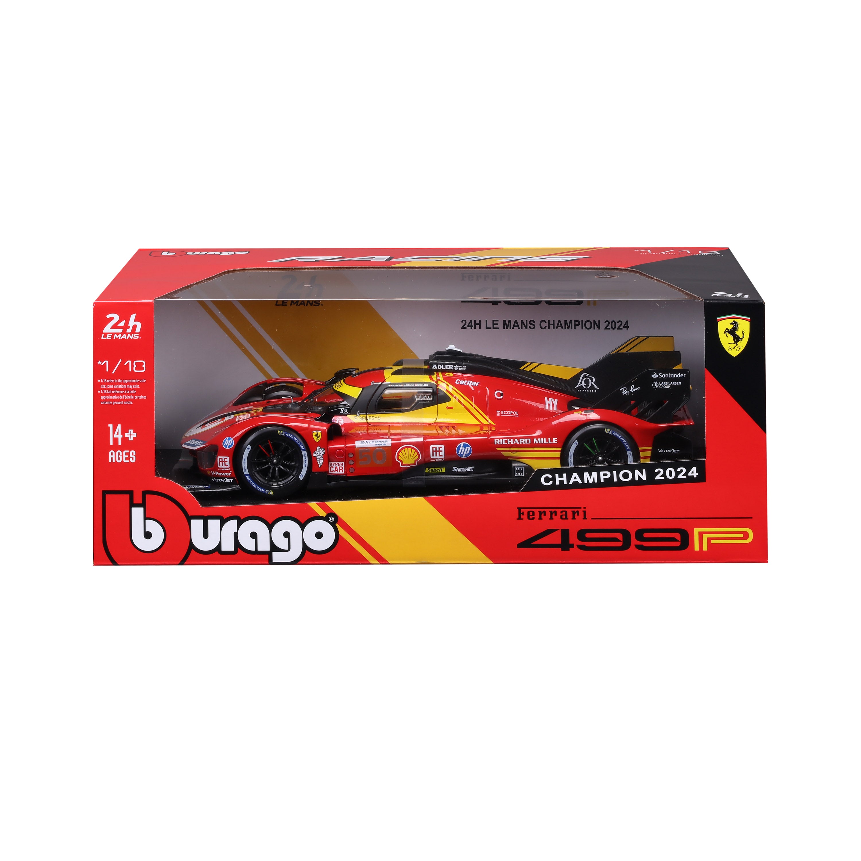 Ferrari 499P LMH n°50 2024 Le Mans Champion Red 1:18 | Burago – Burago