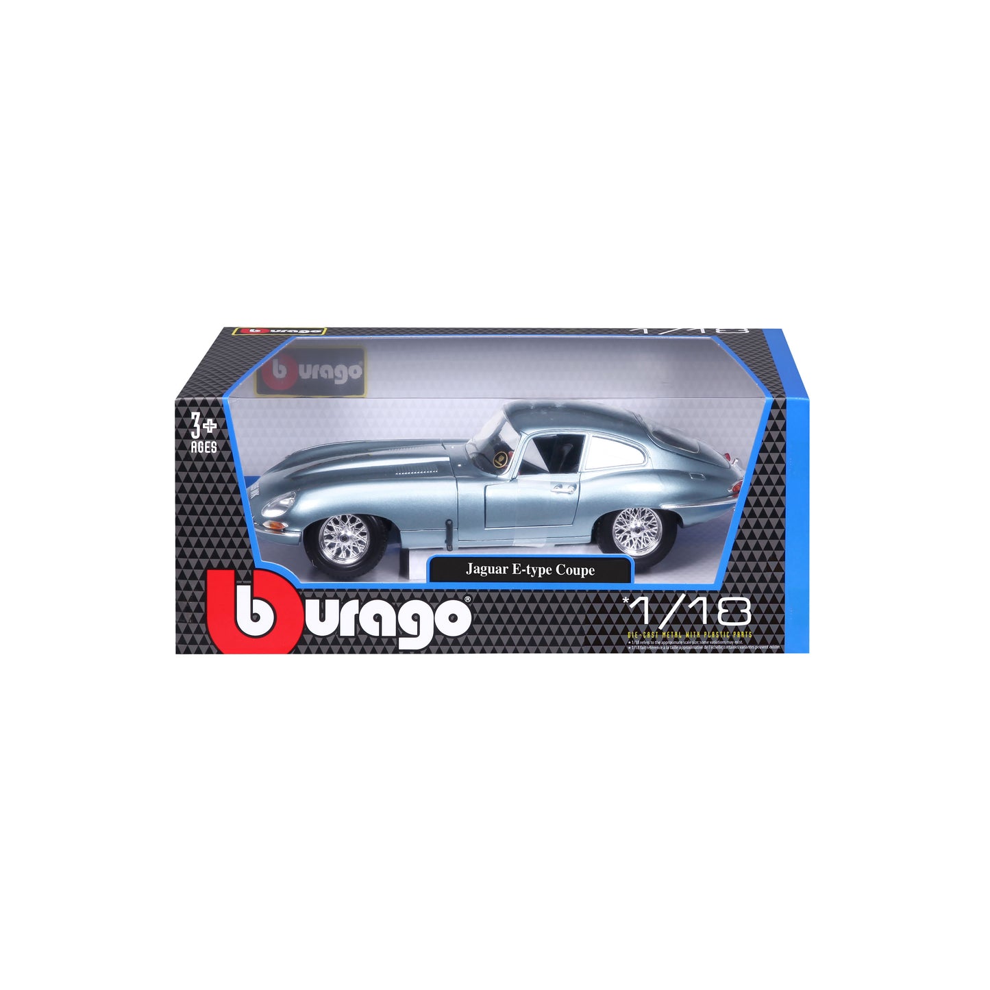 Jaguar E-type Coupe 1:18 metallic light blue