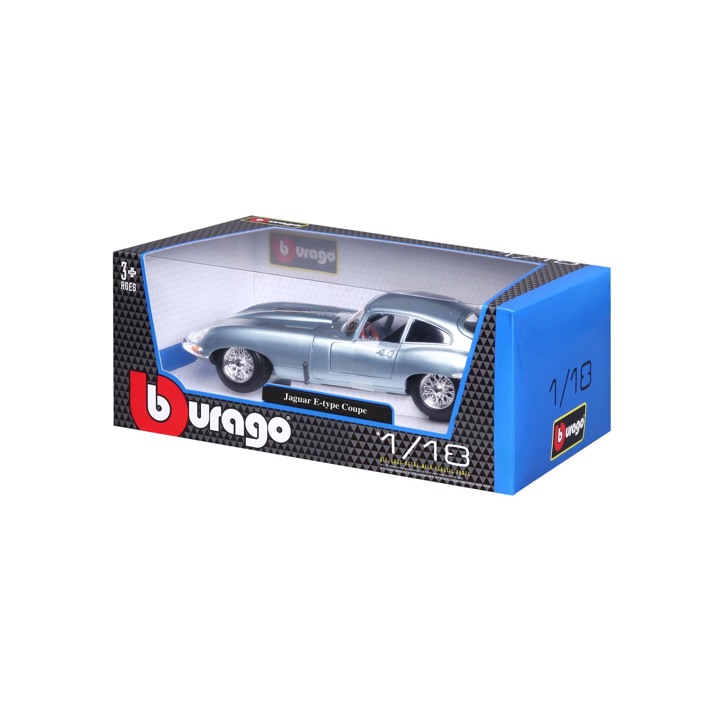 Jaguar E-type Coupe 1:18 metallic light blue