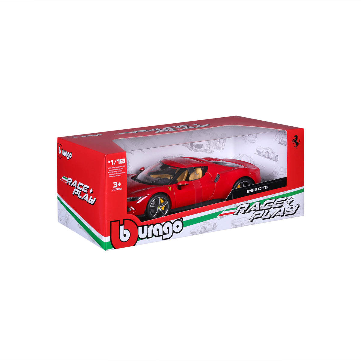 Ferrari 296 GTB Red Scale 1:18