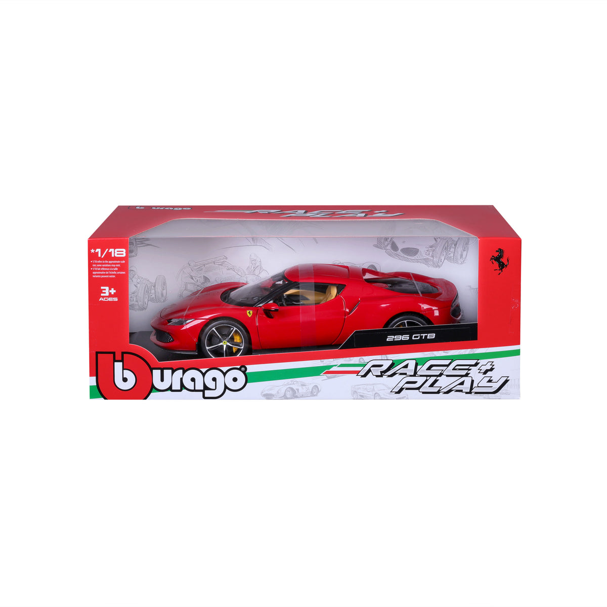 Ferrari 296 GTB Red Scale 1:18