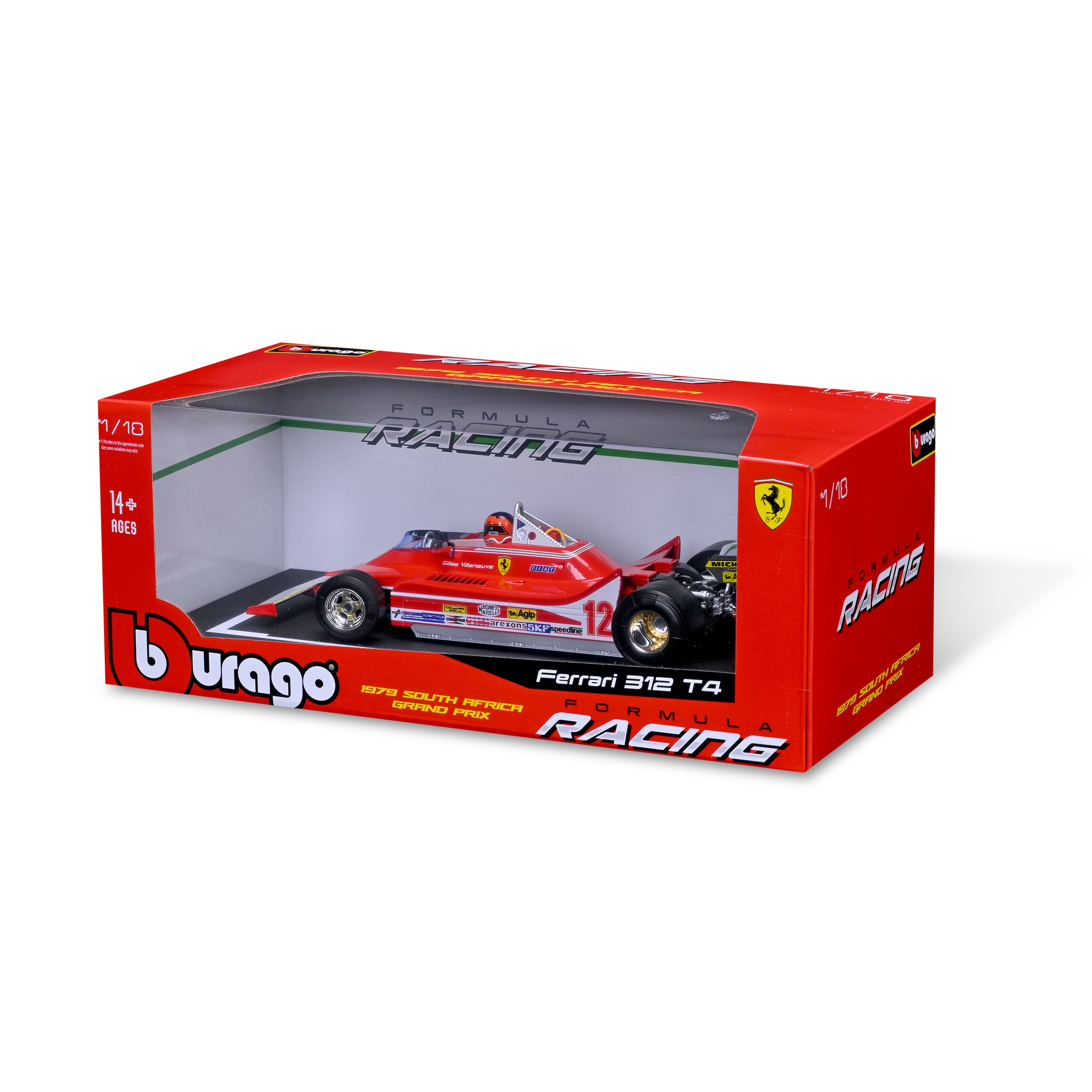1/18 フェラーリ 312T4 #12 ワトキンスグレンGP 1979 優勝 Ferrari 312 T4 #12 Villeneuve South Africa GP 1979 Red 1:18 with