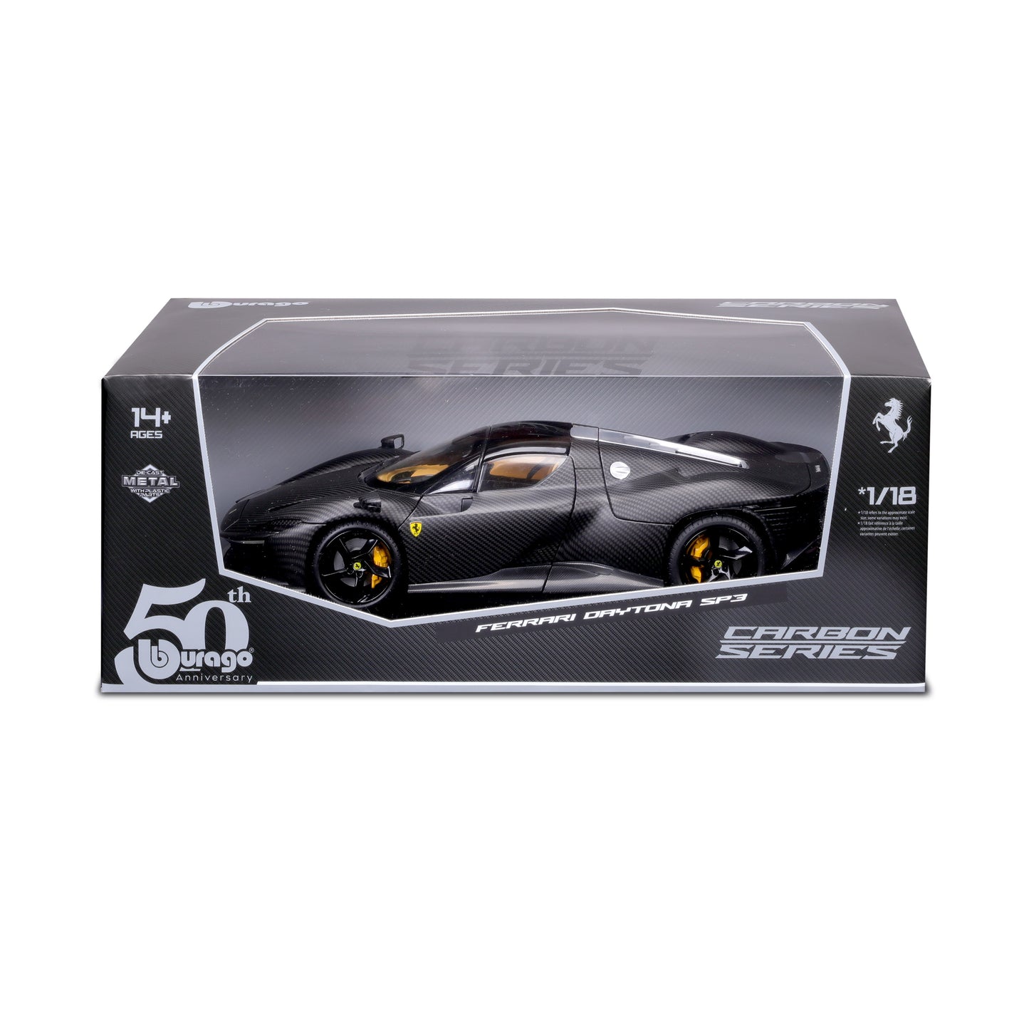 Ferrari Daytona SP3 1:18 – Limited Edition 50th Anniversary Bburago – Carbon Fiber Finish (500 pieces)