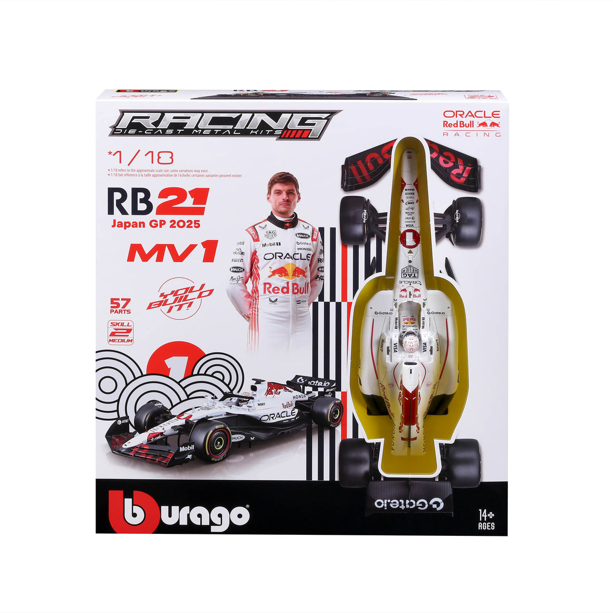 Model Kit Red Bull Racing RB21 Japan Livery #1 Max Verstappen mit Helm 1:18