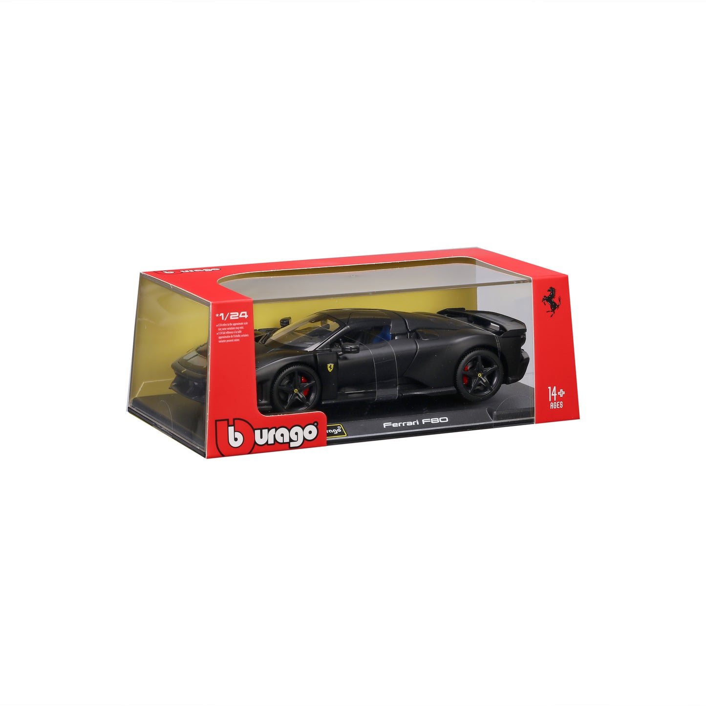 Ferrari F80 1:24 Matte Black mit Vitrine - WEB EXKLUSIV