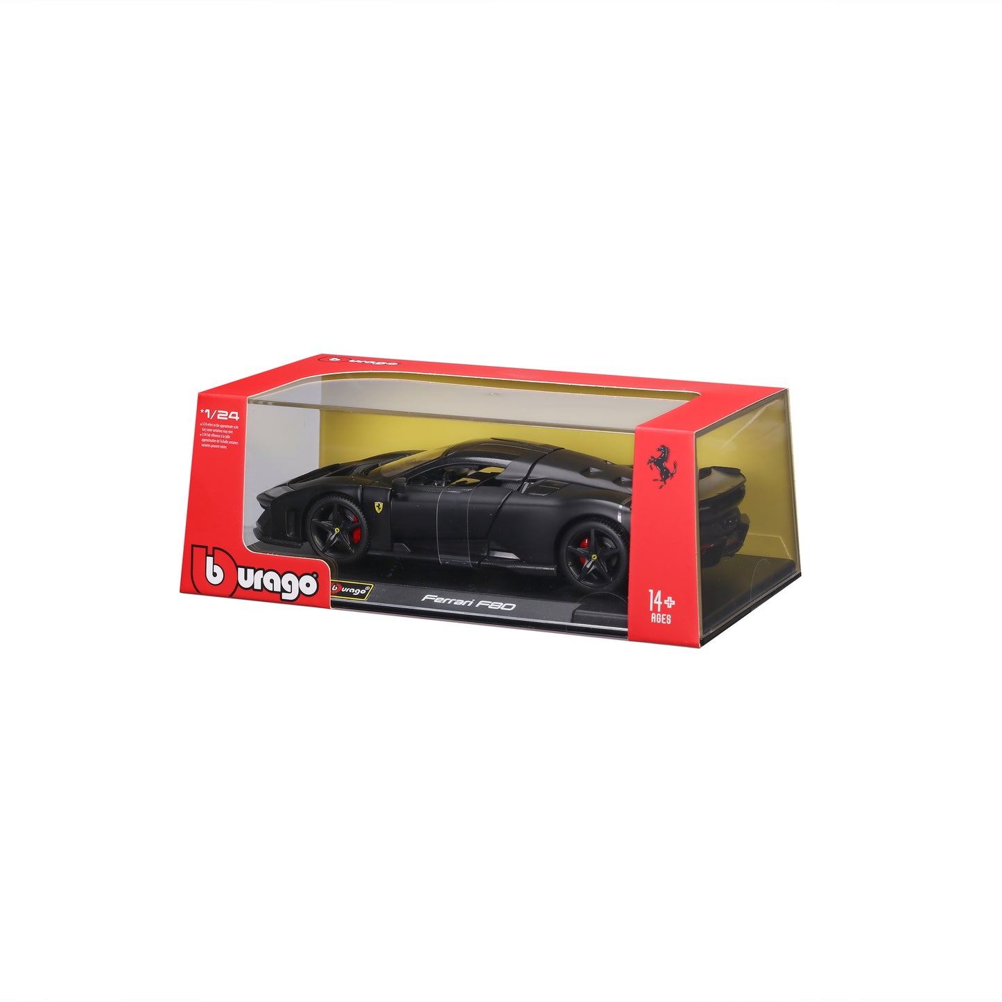 Ferrari F80 1:24 Matte Black mit Vitrine - WEB EXKLUSIV