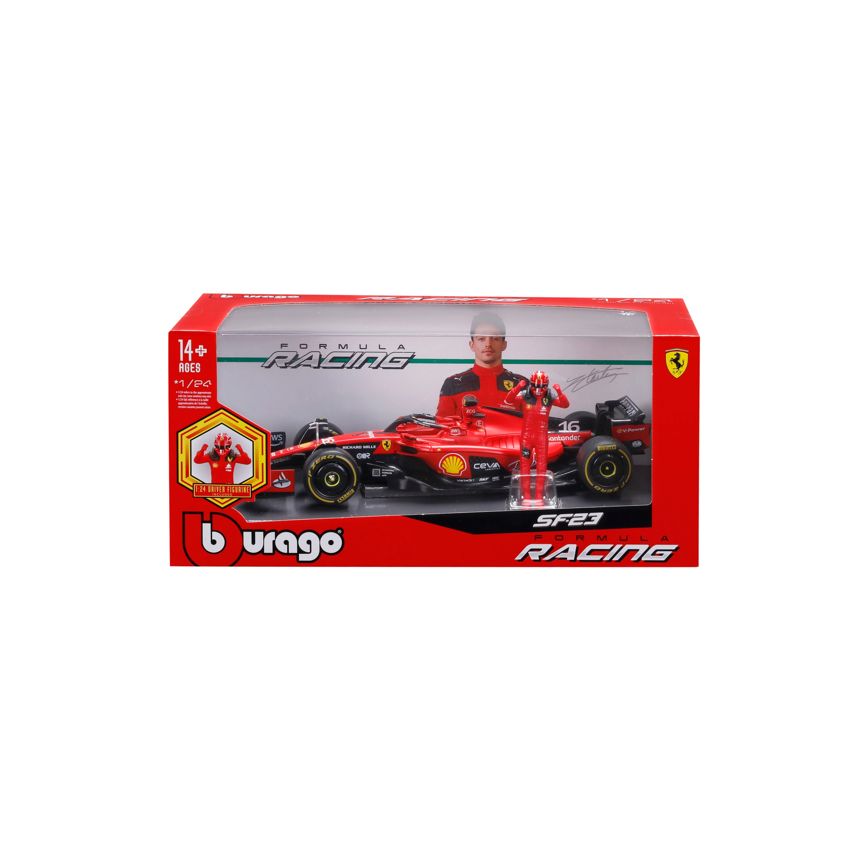 Ferrari SF-23 Charles Leclerc #16 – 1:24 Scale Diecast Model Red