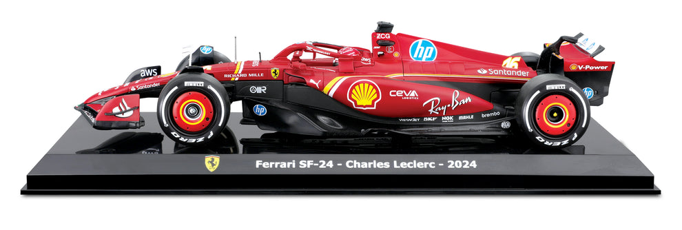 Bburago 1:24 Scuderia Ferrari SF-24 Formula 1 Race Car with Charles Le – Jaiman Toys