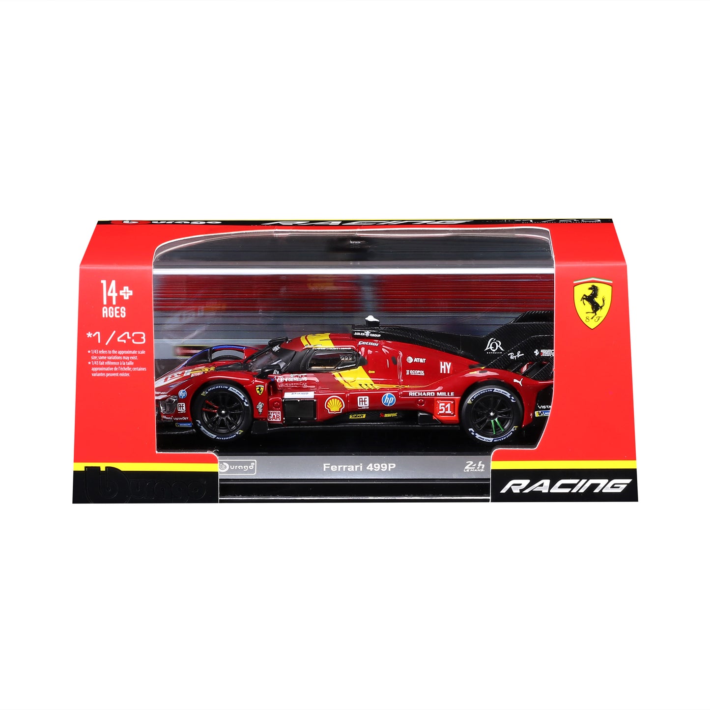 FERRARI 499P 24H LMH Hypercar 2025 No. 51 1:43 with display case