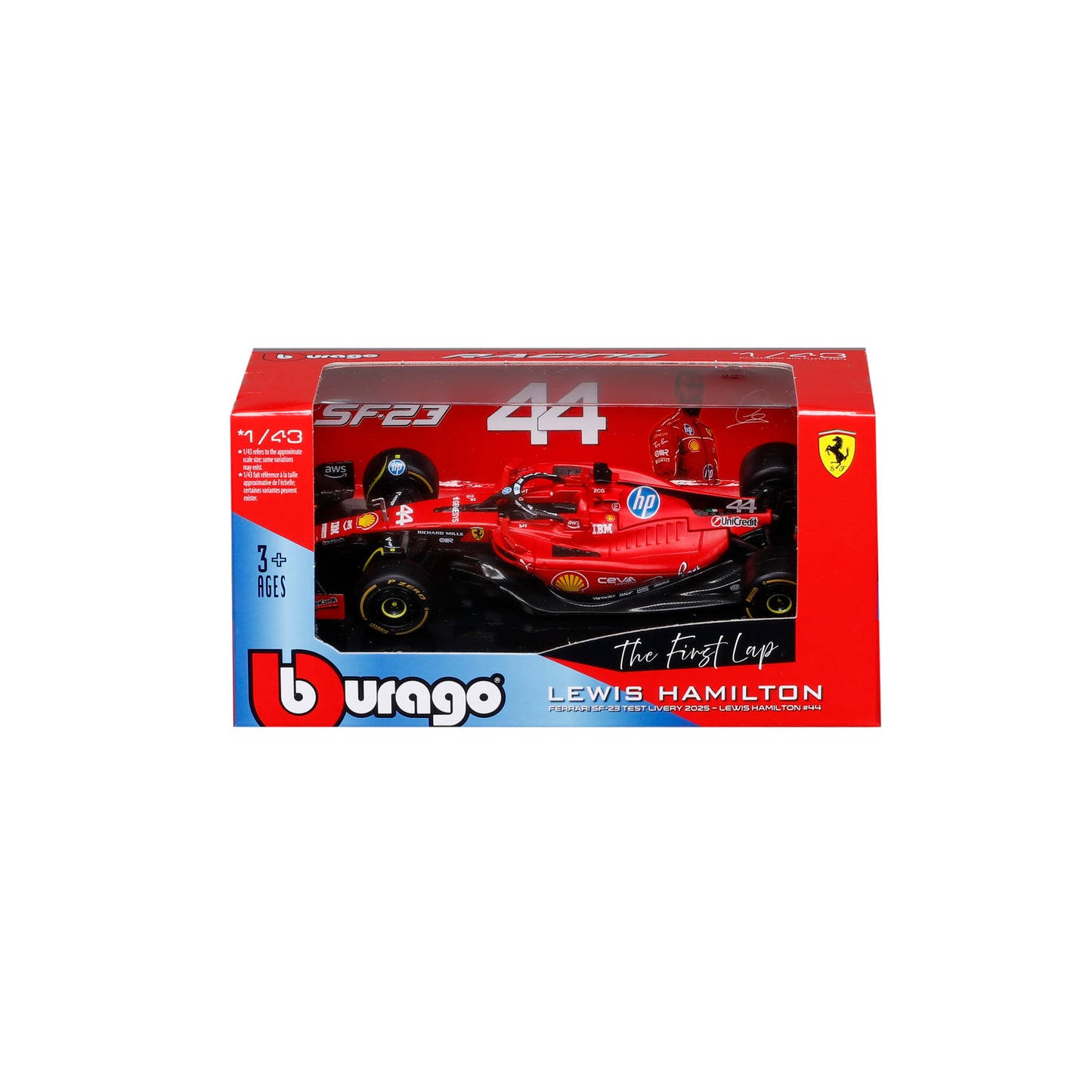 Ferrari SF-23 Test Fiorano #44 Lewis Hamilton – 1:43 Scale Diecast Model with Official License