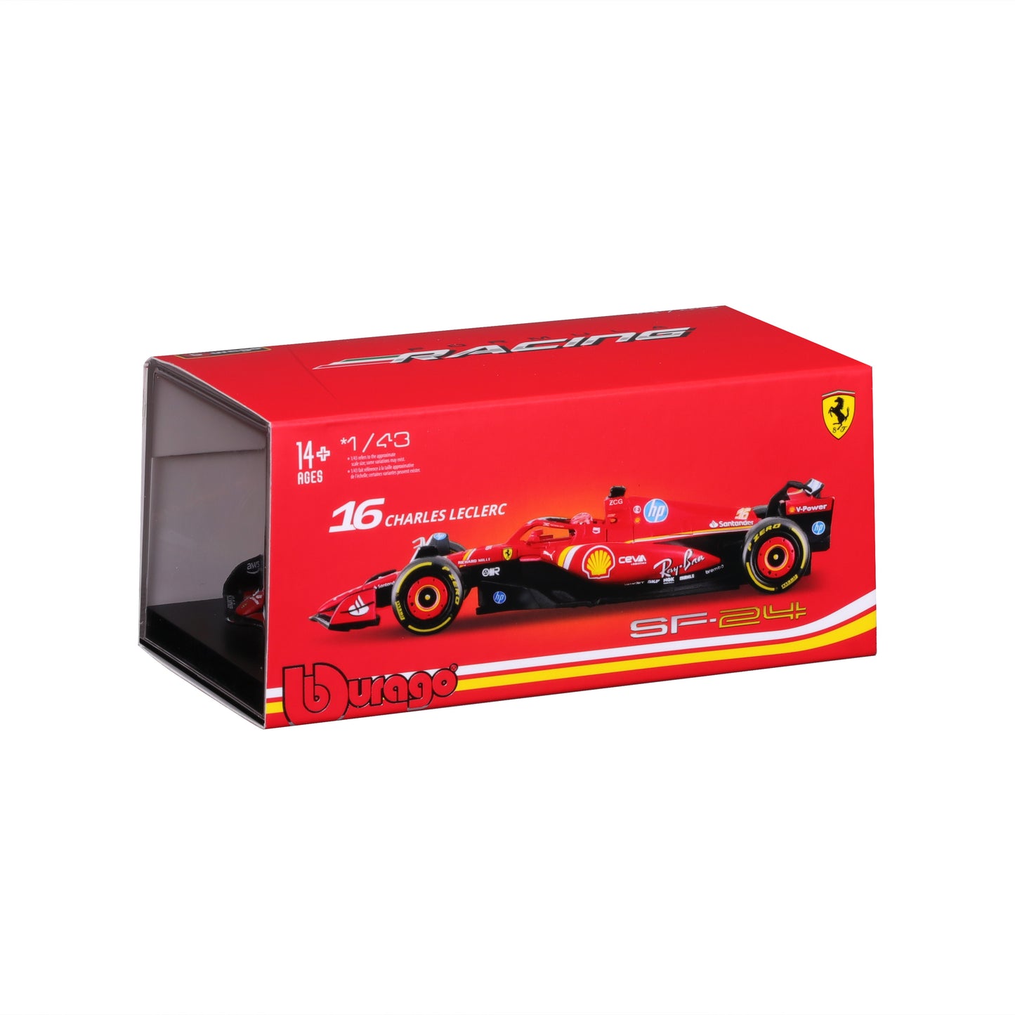Ferrari SF-24 #16 Charles Leclerc – Monza GP 2024 Winner – 1:43 Scale with Driver and Display Case