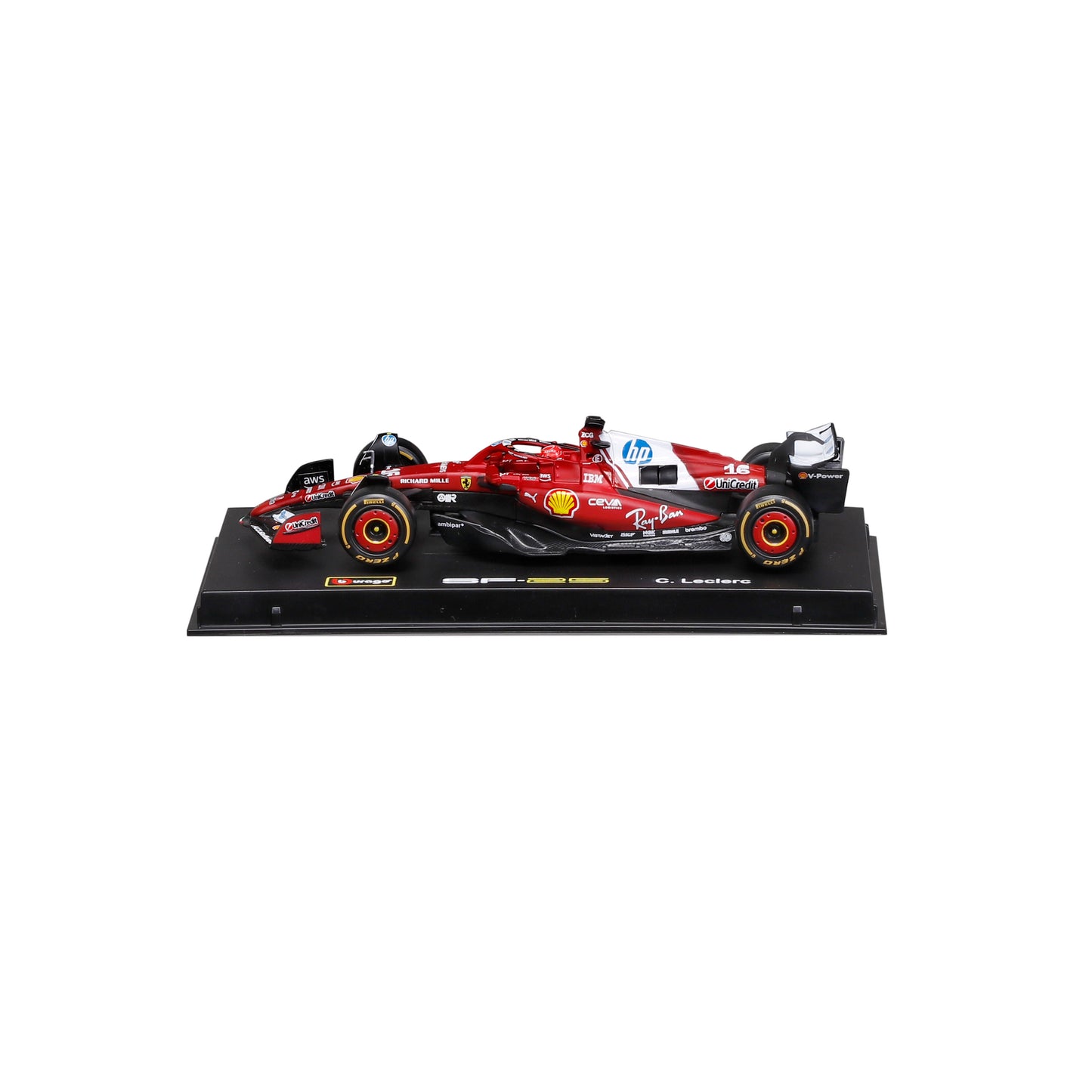 Ferrari SF-25 Charles Leclerc #16 F1 2025 – 1:43 Diecast Model with Display Case