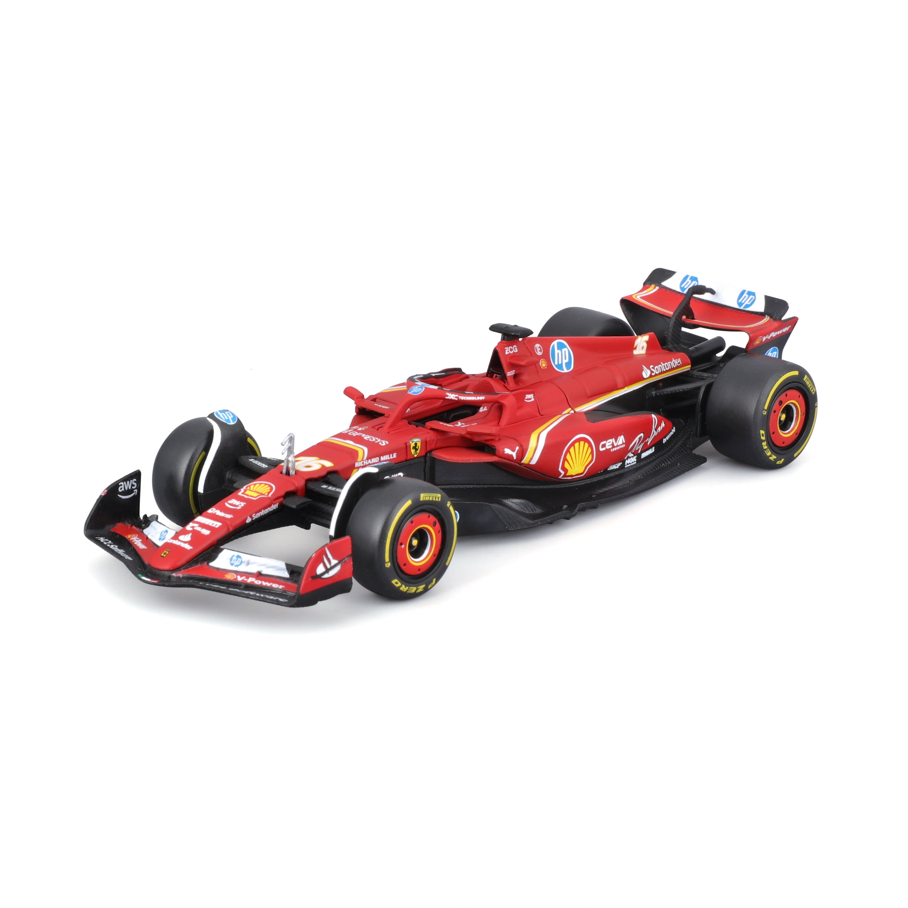 Pit Stop Ferrari SF-24 #16 Charles Leclerc Red 1:43 Scale | Burago