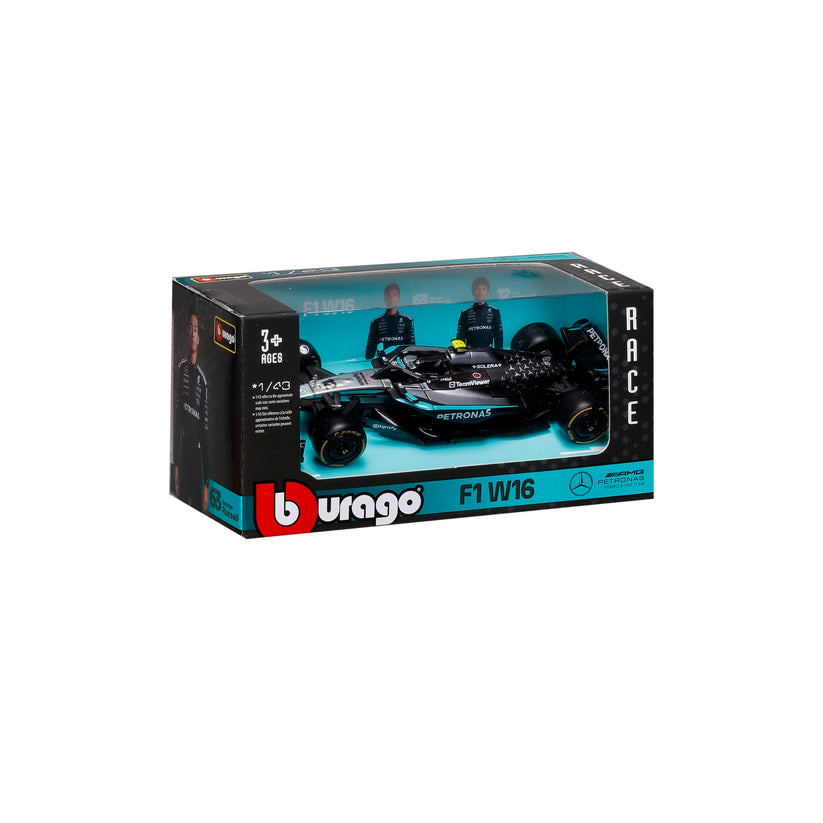 Bburago - F1 Mercedes-AMG W16 2025#12 Antonelli, Coche diecast a Escala 1:43 con Detalles auténticos, réplica F1 Mercedes, carrocería Plateada/Negra, Licencia Oficial, Edad Recomendada 3 años Bburago - F1 Mercedes-AMG W16 2025#12 Antonelli, Coche diecast a Escala 1:43 con Detalles auténticos, réplica F1 Mercedes, carrocería Plateada/Negra, Licencia Oficial, Edad Recomendada 3 años