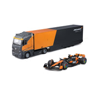 Mercedes Semi Truck with McLaren MCL38 #4 Lando Norris – 1:43 Diecast Model