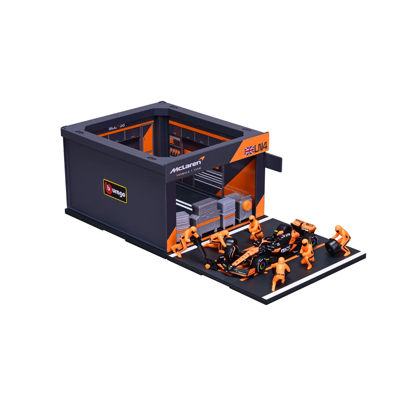 Pit Stop McLaren con MCL38 #4 Lando Norris Modellino Diecast Scala 1:43 F1 2024