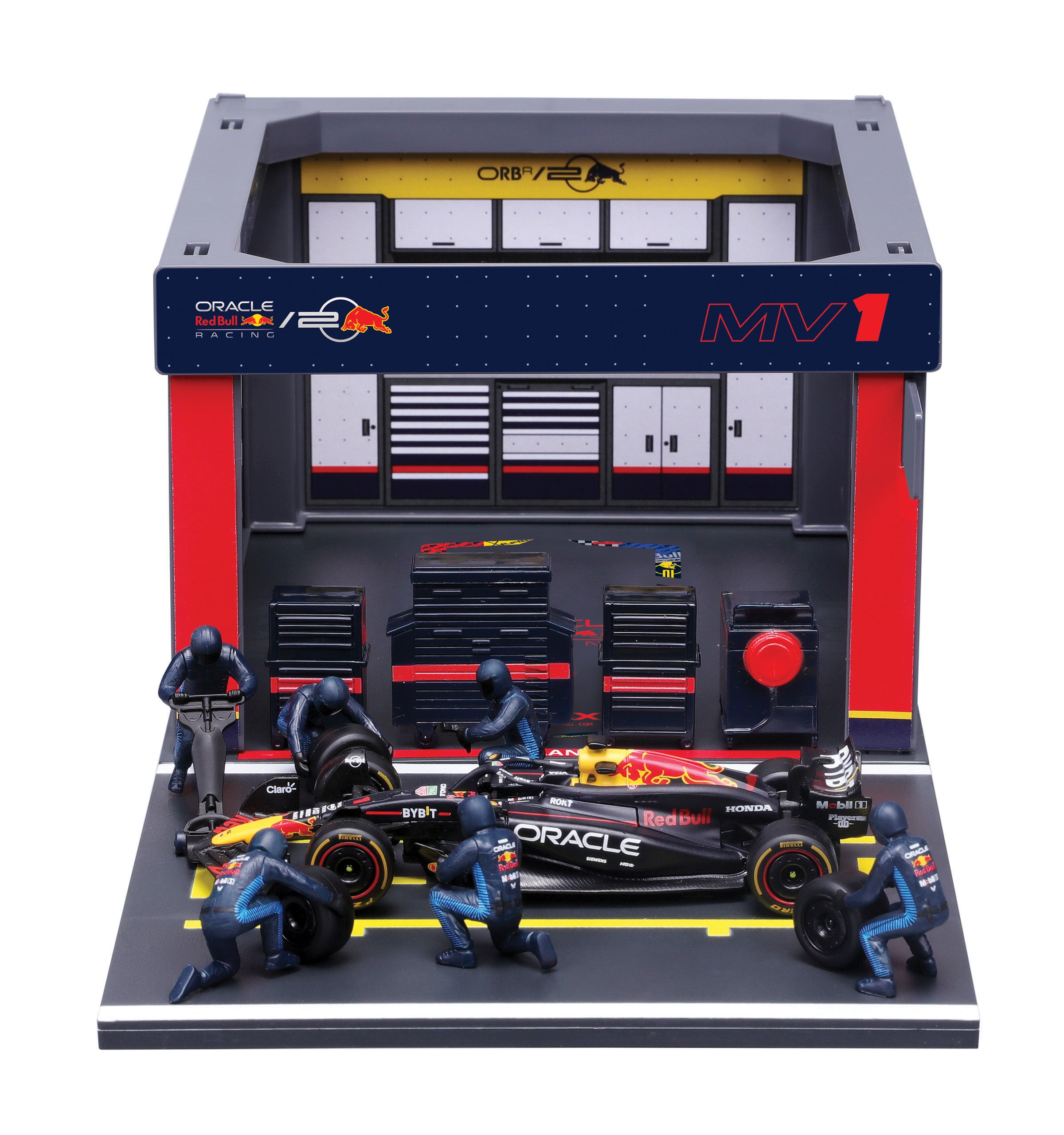 Red Bull Pit Stop with RB20 #1 Max Verstappen Diecast Model 1:43