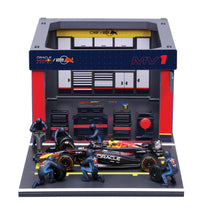 Red Bull Pit Stop with RB20 #1 Max Verstappen Diecast Model 1:43 F1 2024