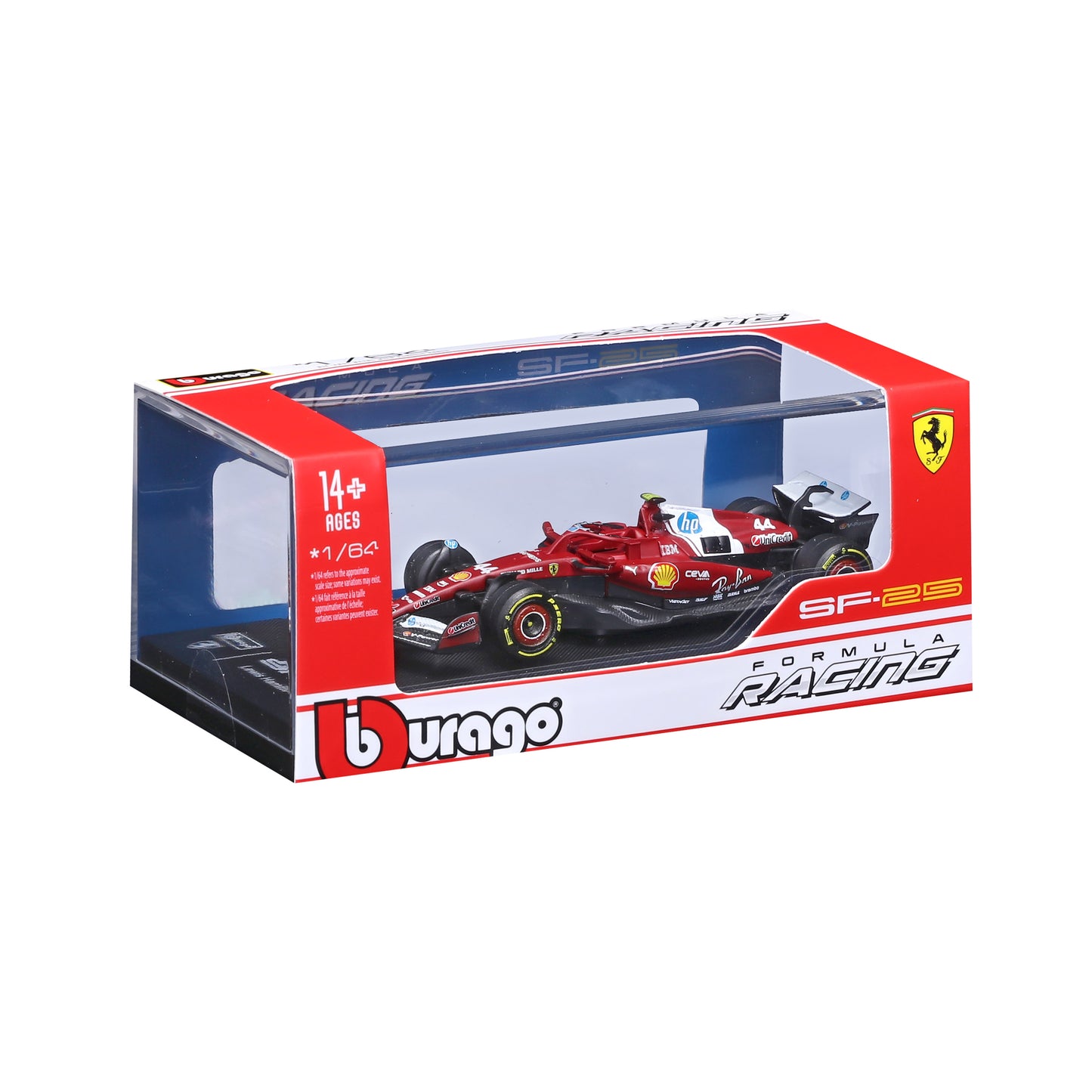 Ferrari SF-25 #44 Lewis Hamilton 1:64 with display case