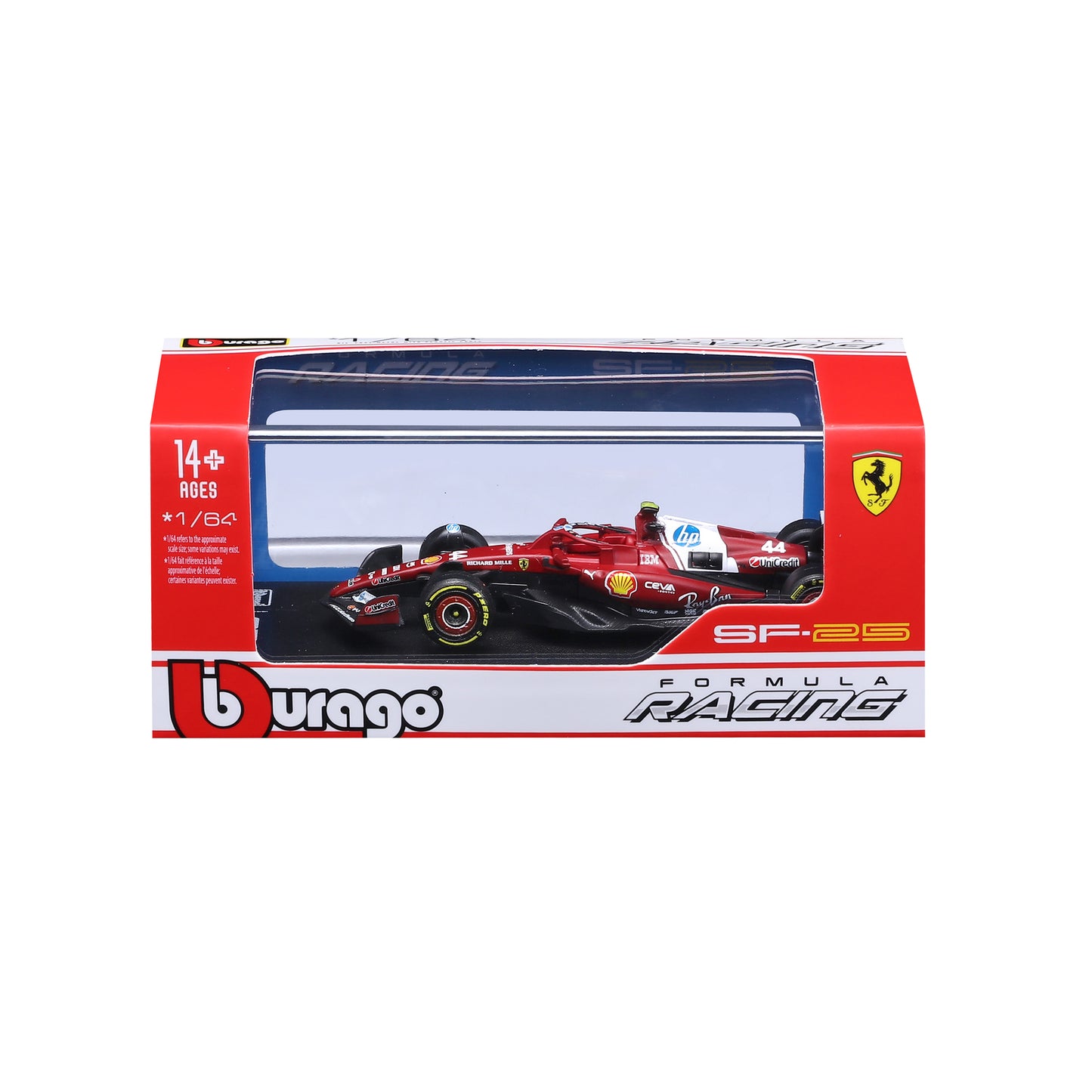 Ferrari SF-25 #44 Lewis Hamilton 1:64 with display case