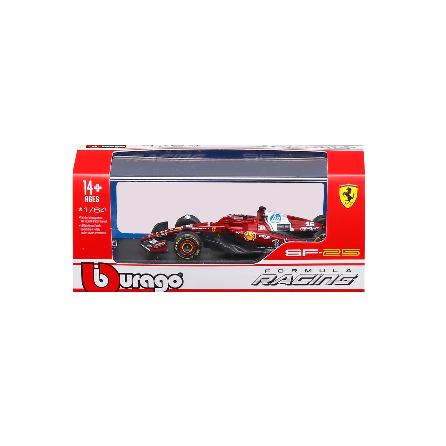 Ferrari SF-25 #16 Charles Leclerc 1:64 with display case