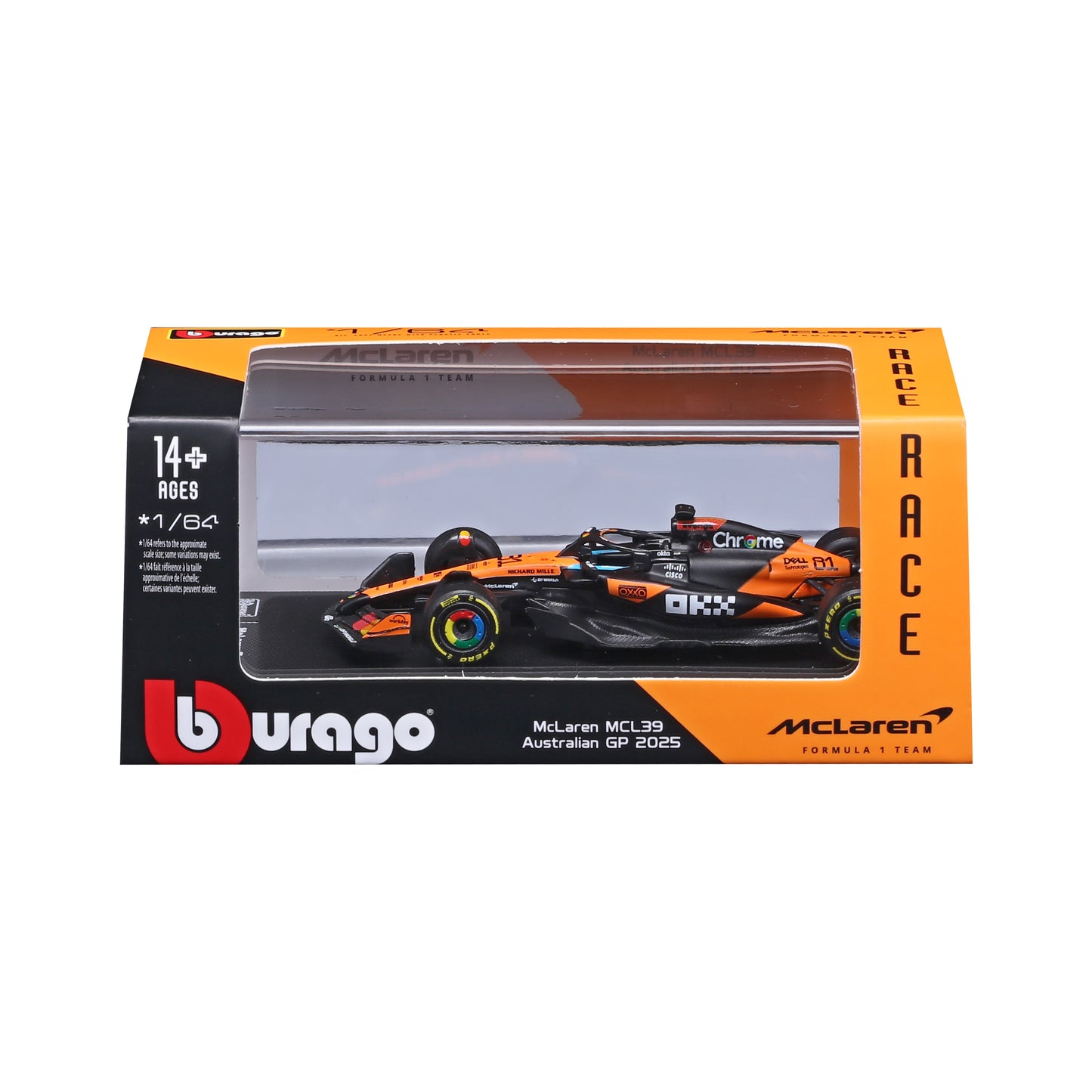 McLaren F1 MCL39 2025 #81 Piastri 1:64 with display case