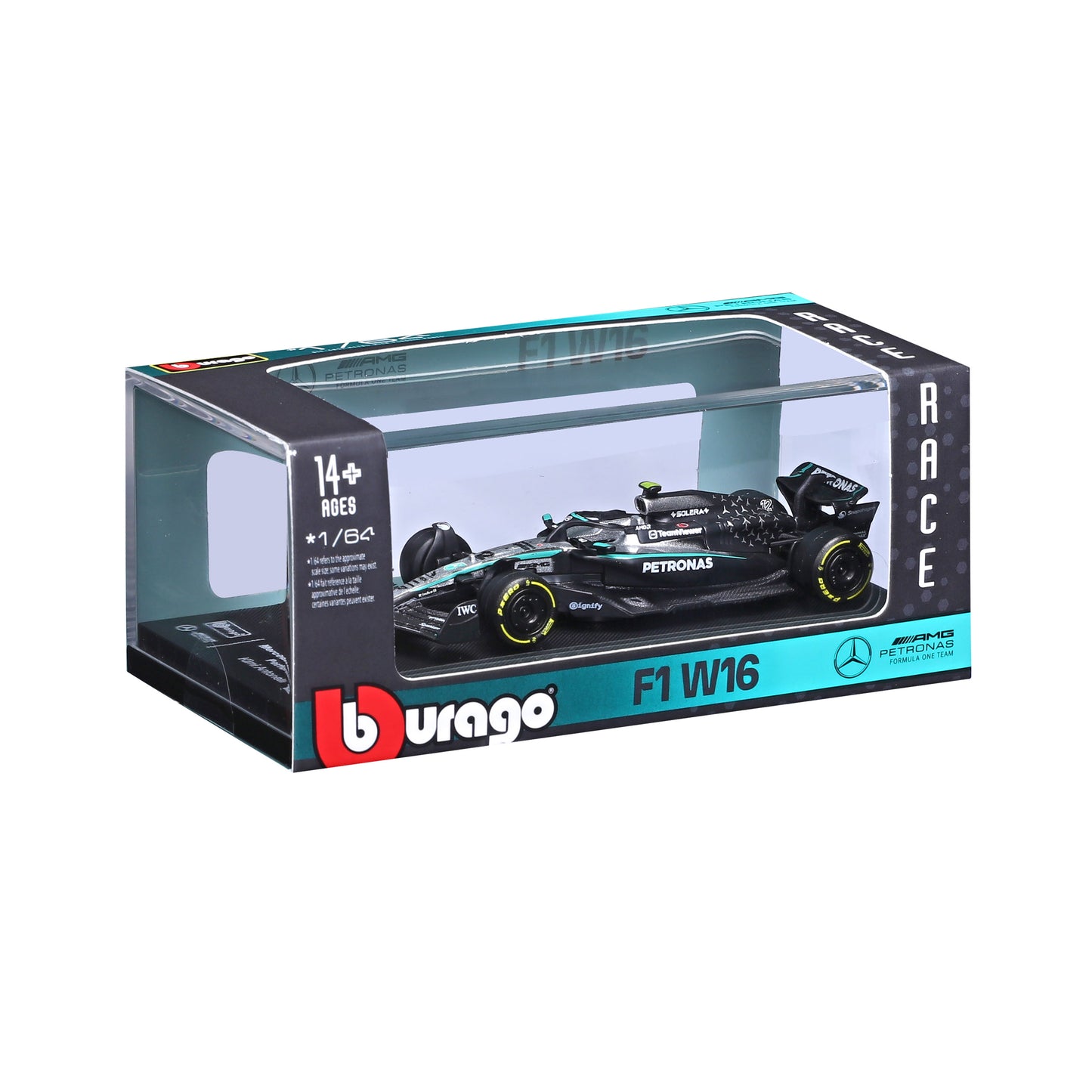 Mercedes-AMG F1 W16 2025 #12 Antonelli 1:64 with display case