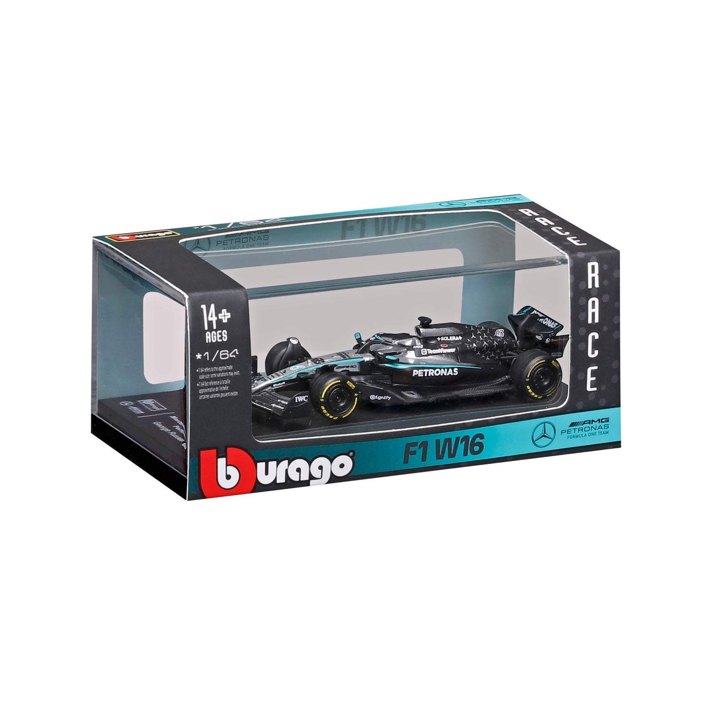 Mercedes-AMG F1 W16 2025 #63 Russell 1:64 with display case