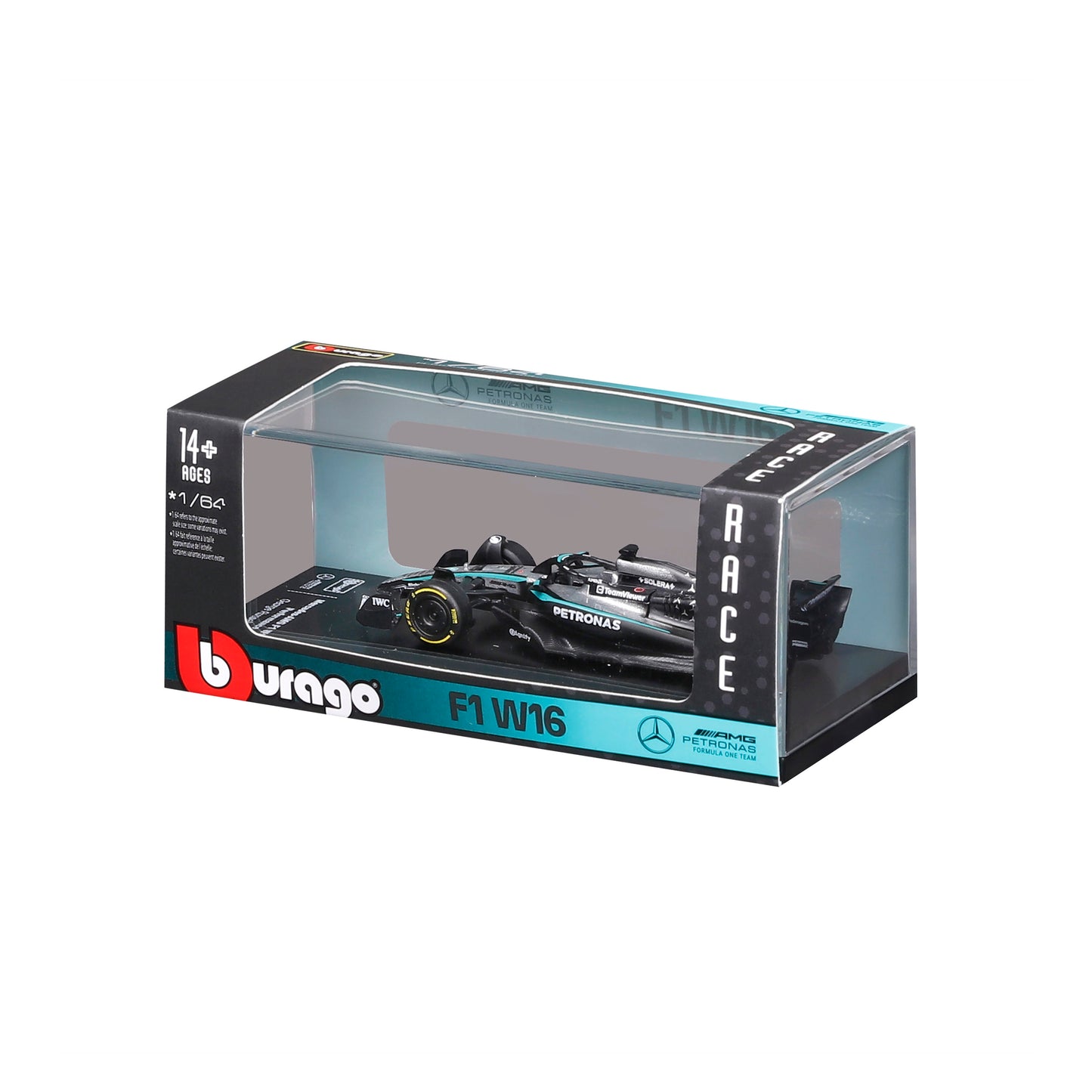 Mercedes-AMG F1 W16 2025 #63 Russell 1:64 with display case