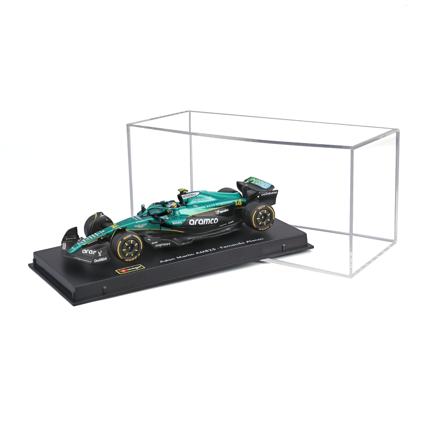 Aston Martin AMR25 2025 #14 Alonso 1:43 with helmet and display case
