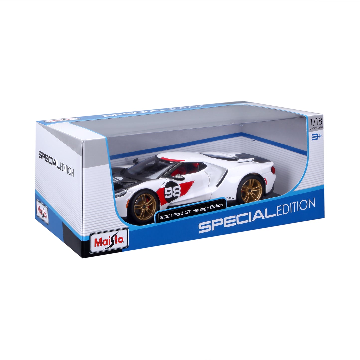 Ford GT 2021 Heritage Edition – Diecast Modell im Maßstab 1:18 mit offizieller Ford-Lizenz