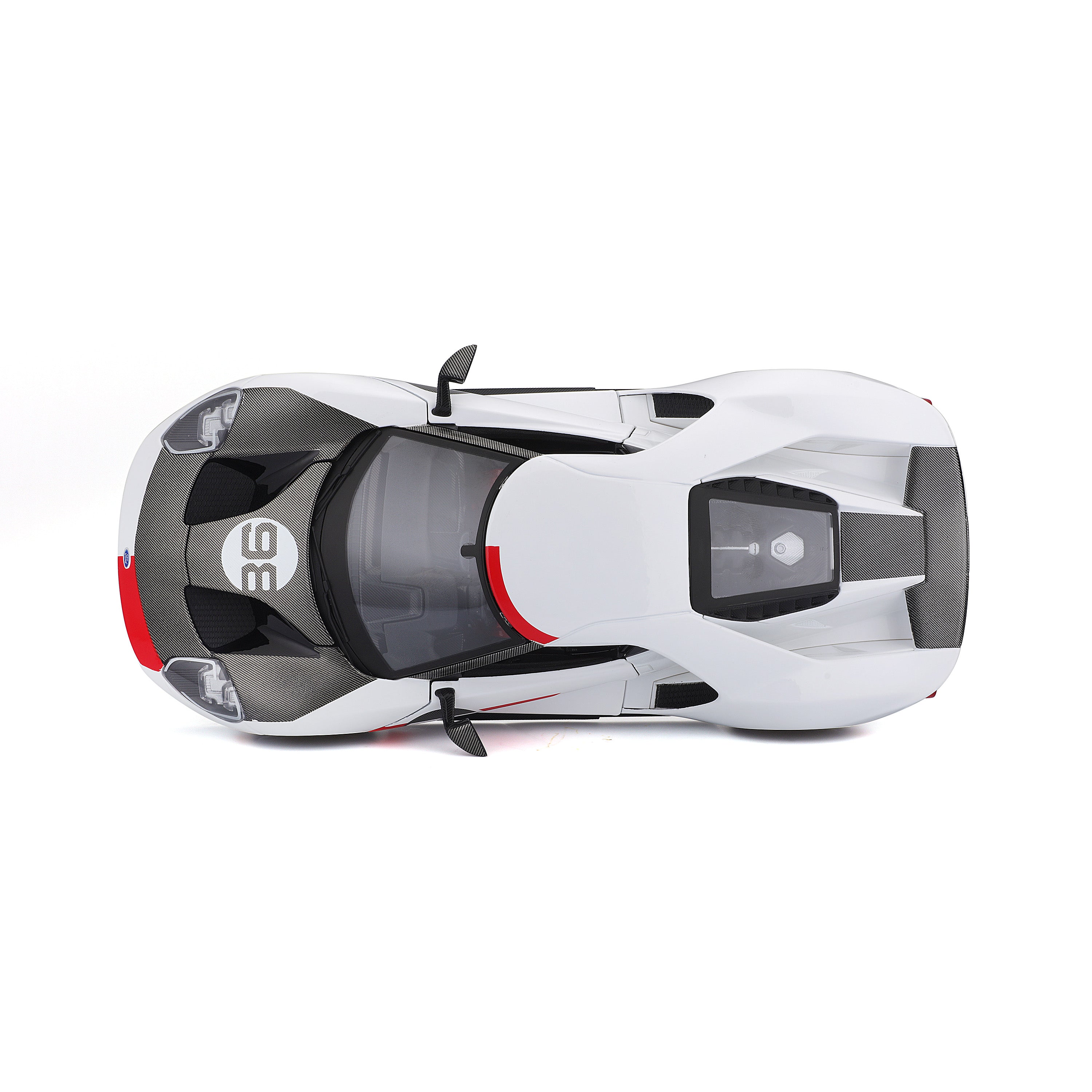 Ford GT 2021 Heritage Edition 1:18 White Black Red | Burago – Burago