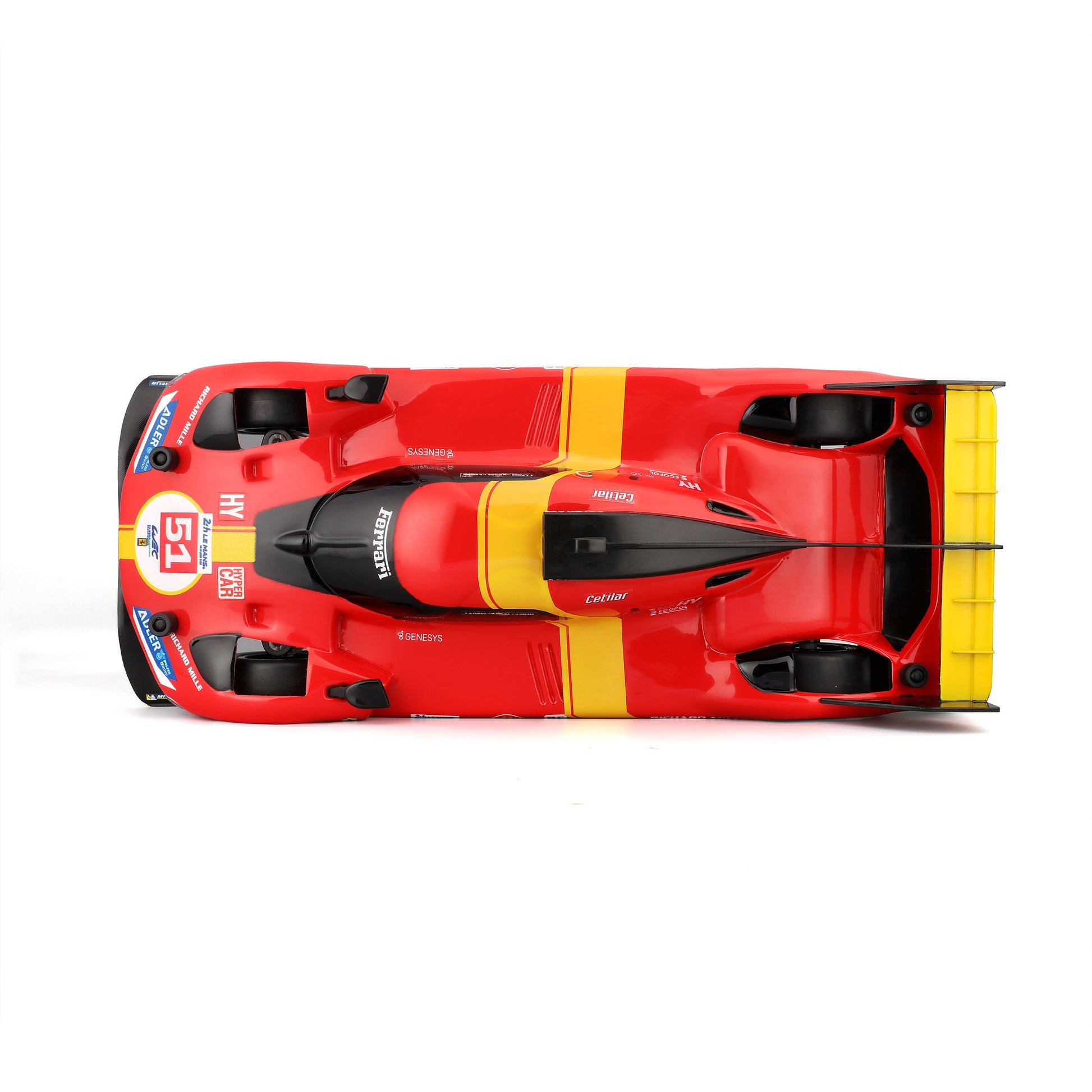 Bburago - Ferrari 499P LMH nr. 51 - Realistische auto in schaal 1:43, model 2023 kampioen van 24H du Mans, gietijzeren replica met officiële Ferrari- licentie, aanbevolen leeftijd 14 jaar Bburago - Ferrari 499P LMH nr. 51 - Realistische auto in schaal 1:43, model 2023 kampioen van 24H du Mans, gietijzeren replica met officiële Ferrari- licentie, aanbevolen leeftijd 14 jaar